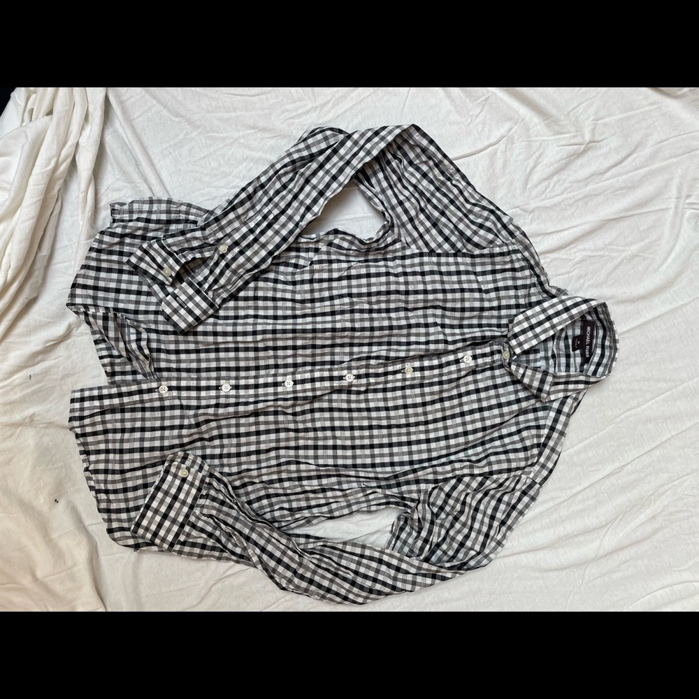 Michael Kors Black and White Plaid Men’s Buttondown